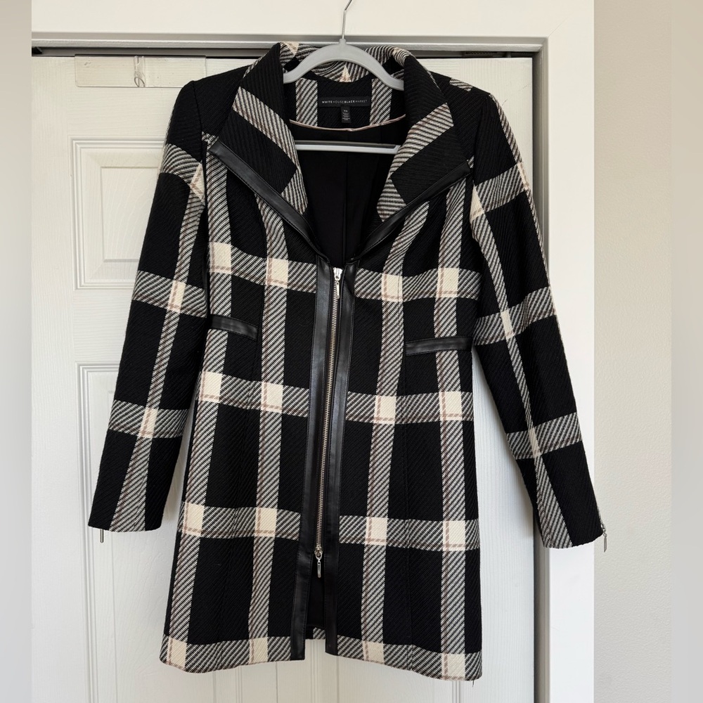 WHBM Plaid pea coat
